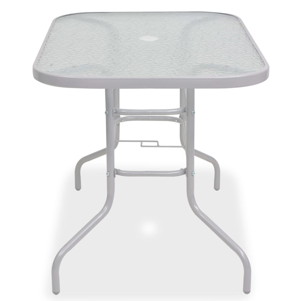 Set da Pranzo da Giardino 8 pz in Acciaio e Textilene Grigio | homemem39