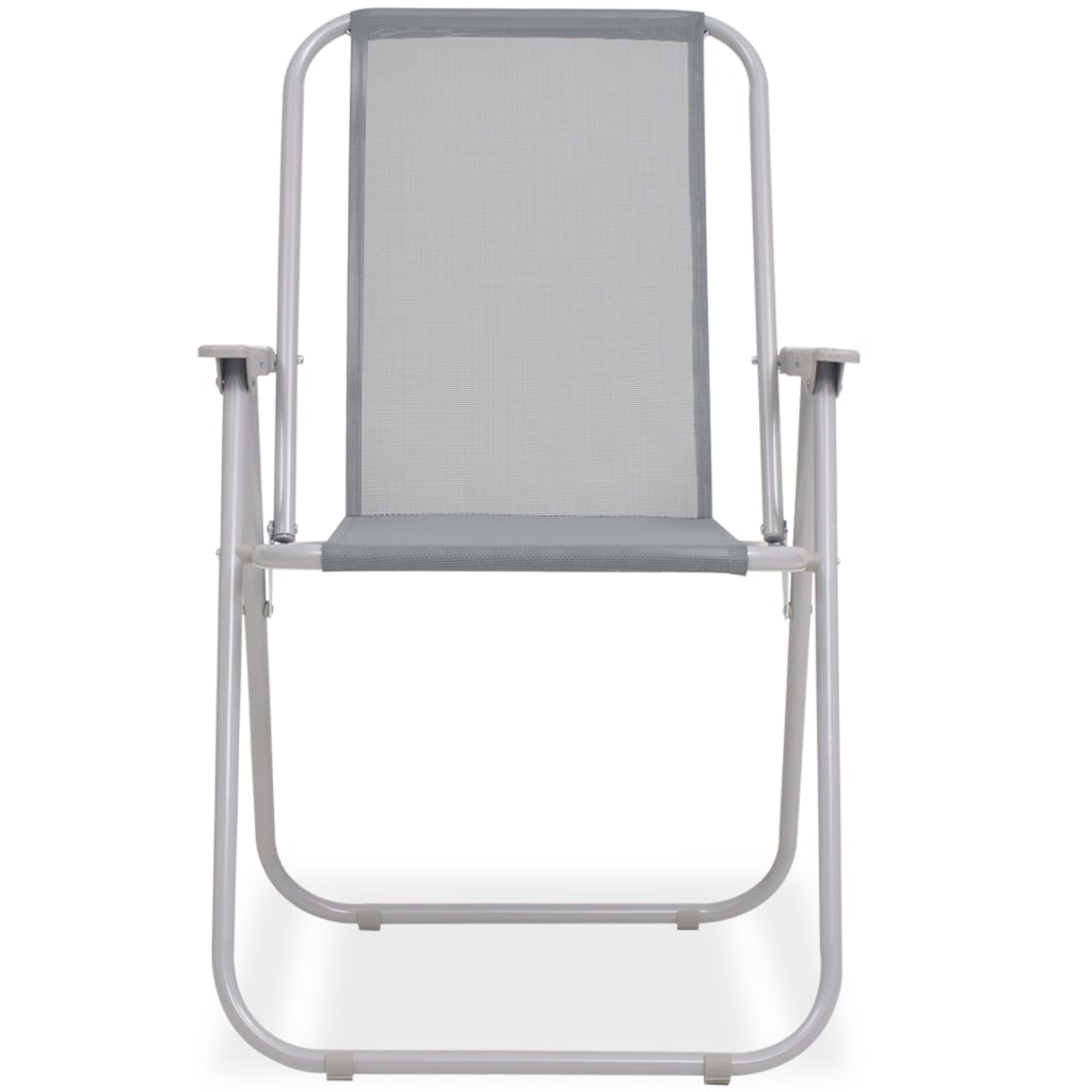 Set da Pranzo da Giardino 8 pz in Acciaio e Textilene Grigio | homemem39