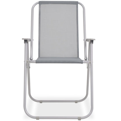 Set da Pranzo da Giardino 8 pz in Acciaio e Textilene Grigio | homemem39