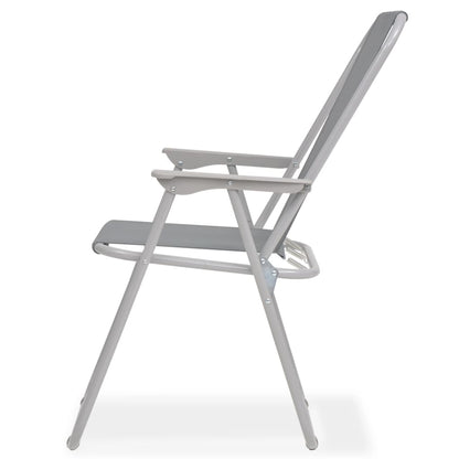 Set da Pranzo da Giardino 8 pz in Acciaio e Textilene Grigio | homemem39