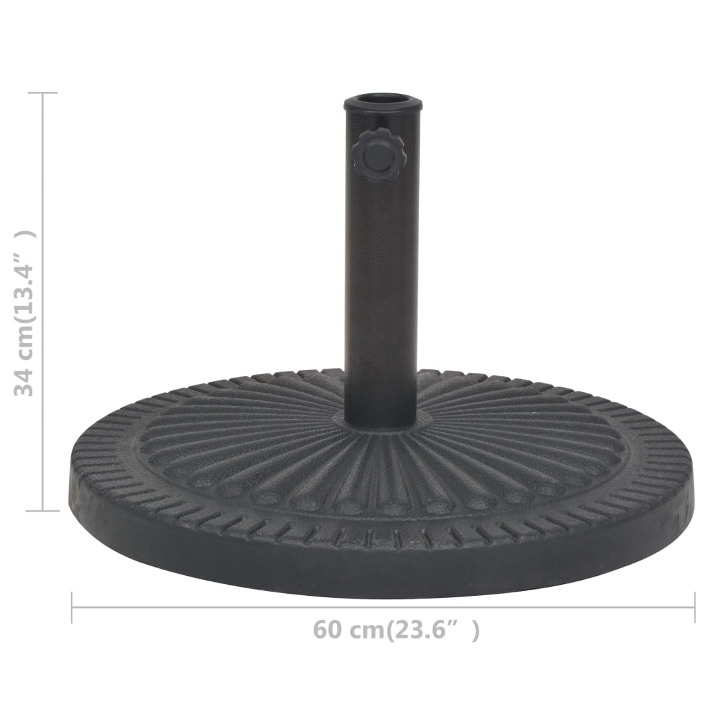 Base per Parasole Circolare in Resina Nera 29 kg