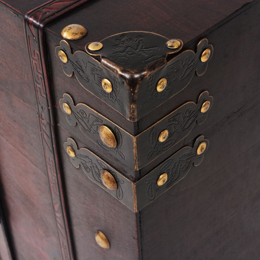 Baule del Tesoro Vintage in Legno 66x38x40 cm