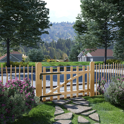 Cancello Singolo per Recinzione in Legno di Nocciolo 100x60 cm | homemem39