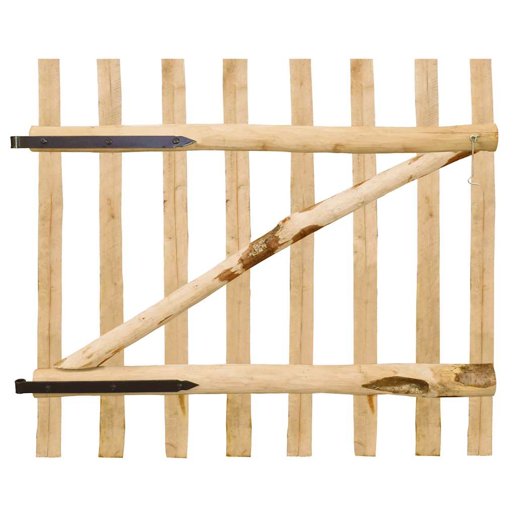 Cancello Singolo per Recinzione in Legno di Nocciolo 100x90 cm | homemem39
