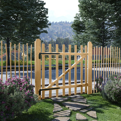 Cancello Singolo per Recinzione in Legno di Nocciolo 100x100 cm | homemem39