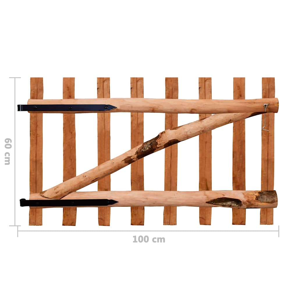Cancello Singolo Recinzione Legno Nocciolo Impregnato 100x60 cm | homemem39