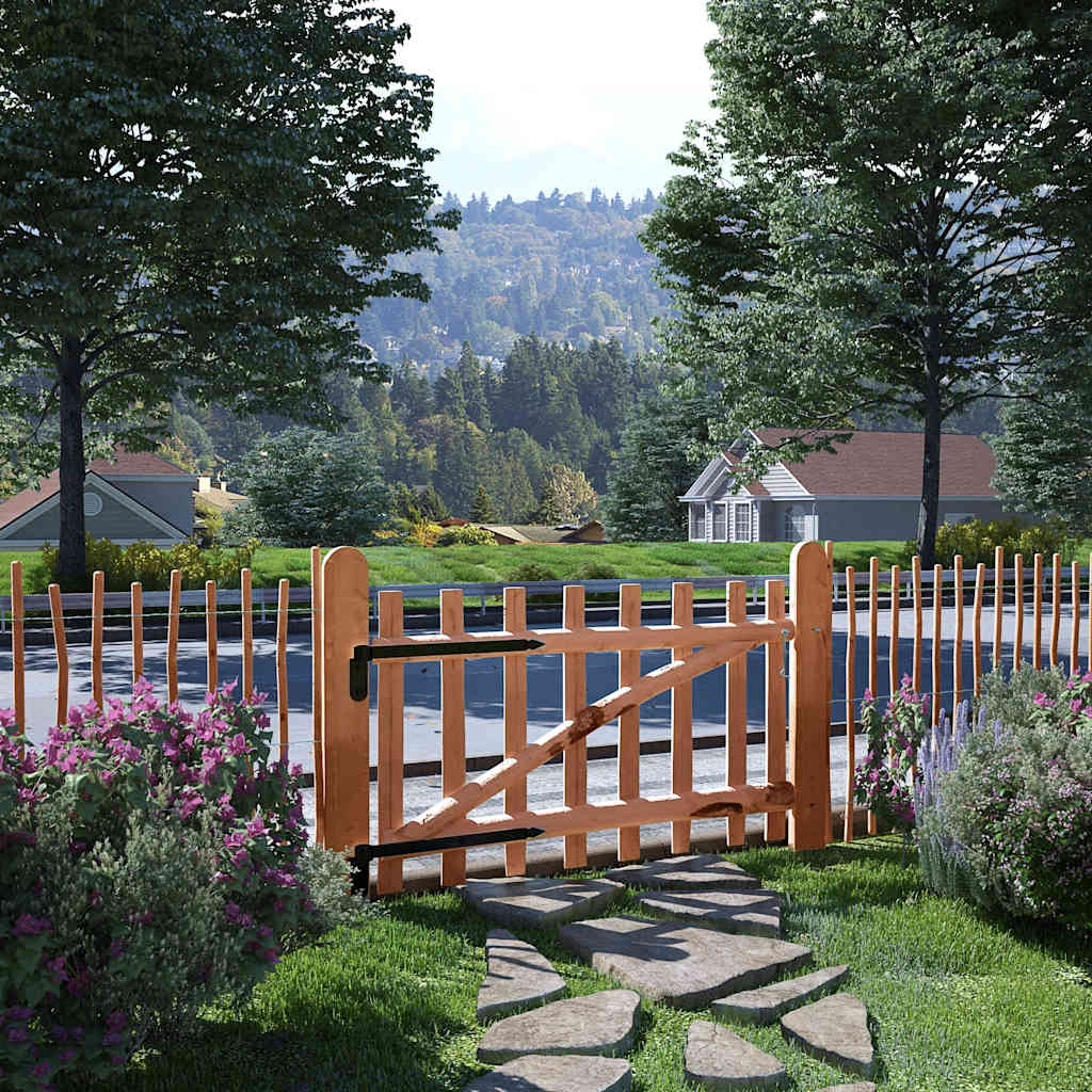 Cancello Singolo Recinzione Legno Nocciolo Impregnato 100x60 cm | homemem39