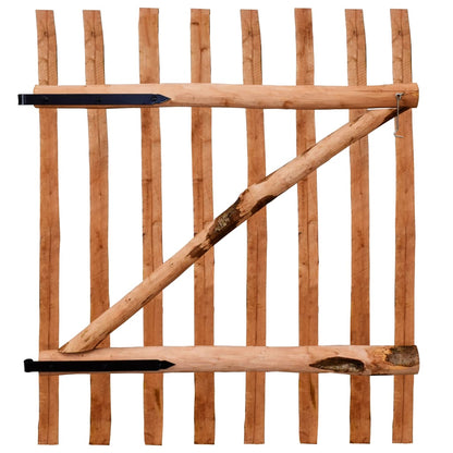 Cancello Singolo Recinzione Legno Nocciolo Impregnato 100x120cm