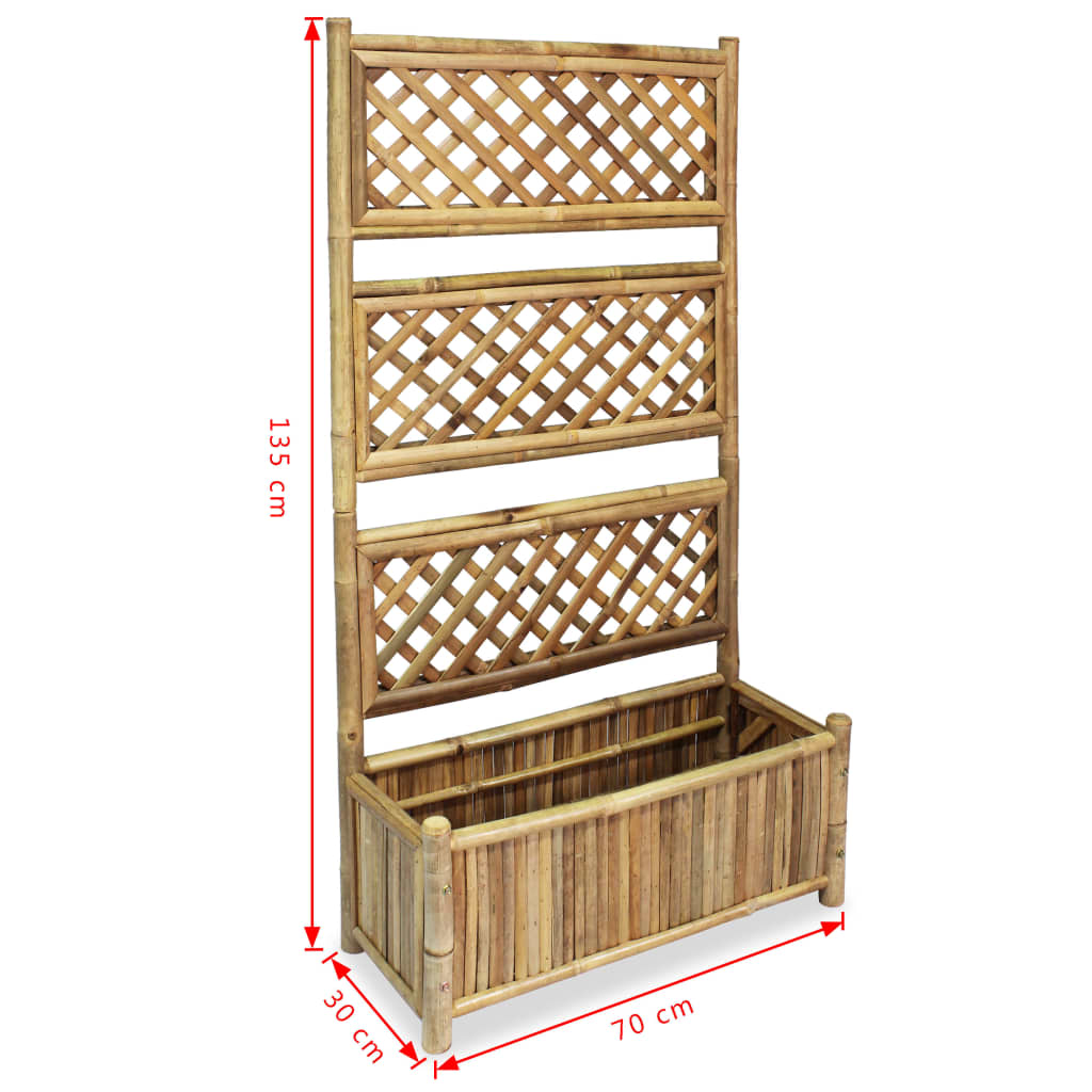 Letto Rialzato da Giardino con Graticcio in Bambù 70 cm | homemem39