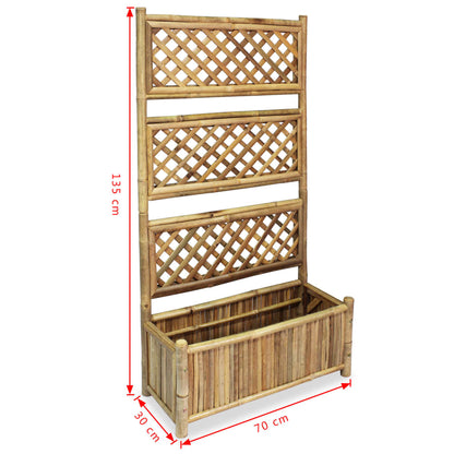 Letto Rialzato da Giardino con Graticcio in Bambù 70 cm | homemem39