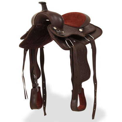 Sella Western Testiera e Pettorale in Vera Pelle 13" Marrone
