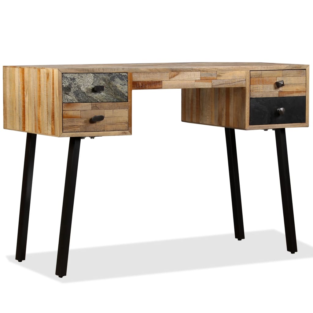 Scrivania in Legno Massello di Teak di Recupero 110x50x76 cm