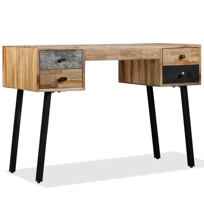 Scrivania in Legno Massello di Teak di Recupero 110x50x76 cm