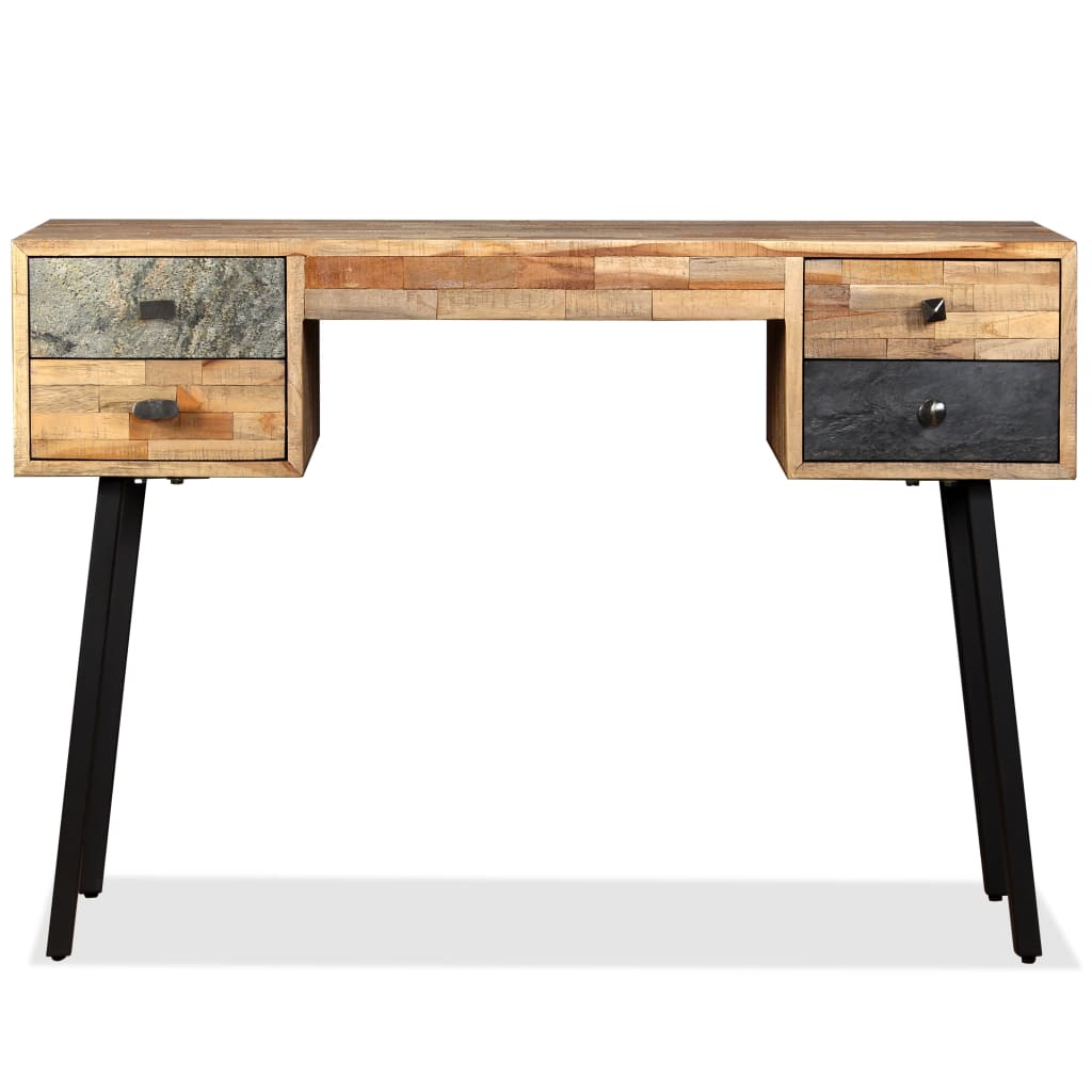 Scrivania in Legno Massello di Teak di Recupero 110x50x76 cm | homemem39