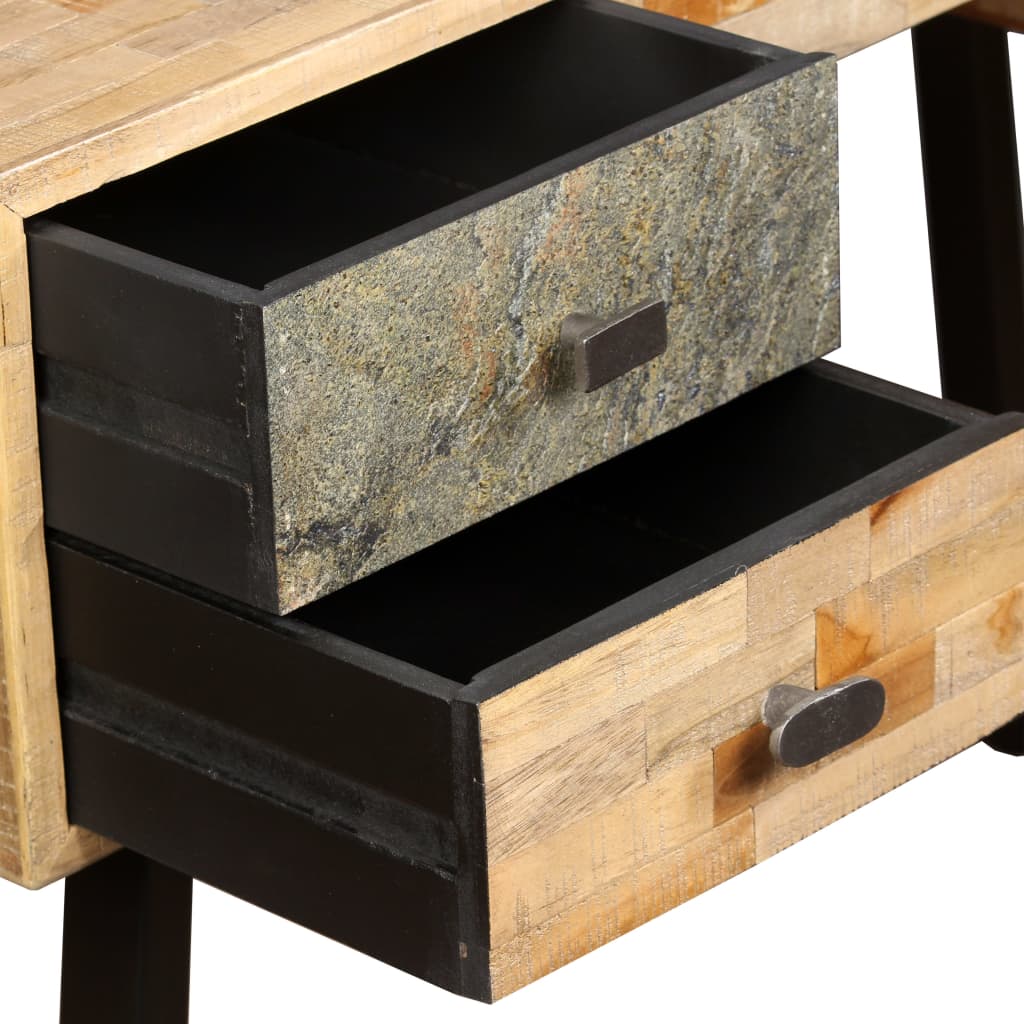 Scrivania in Legno Massello di Teak di Recupero 110x50x76 cm | homemem39