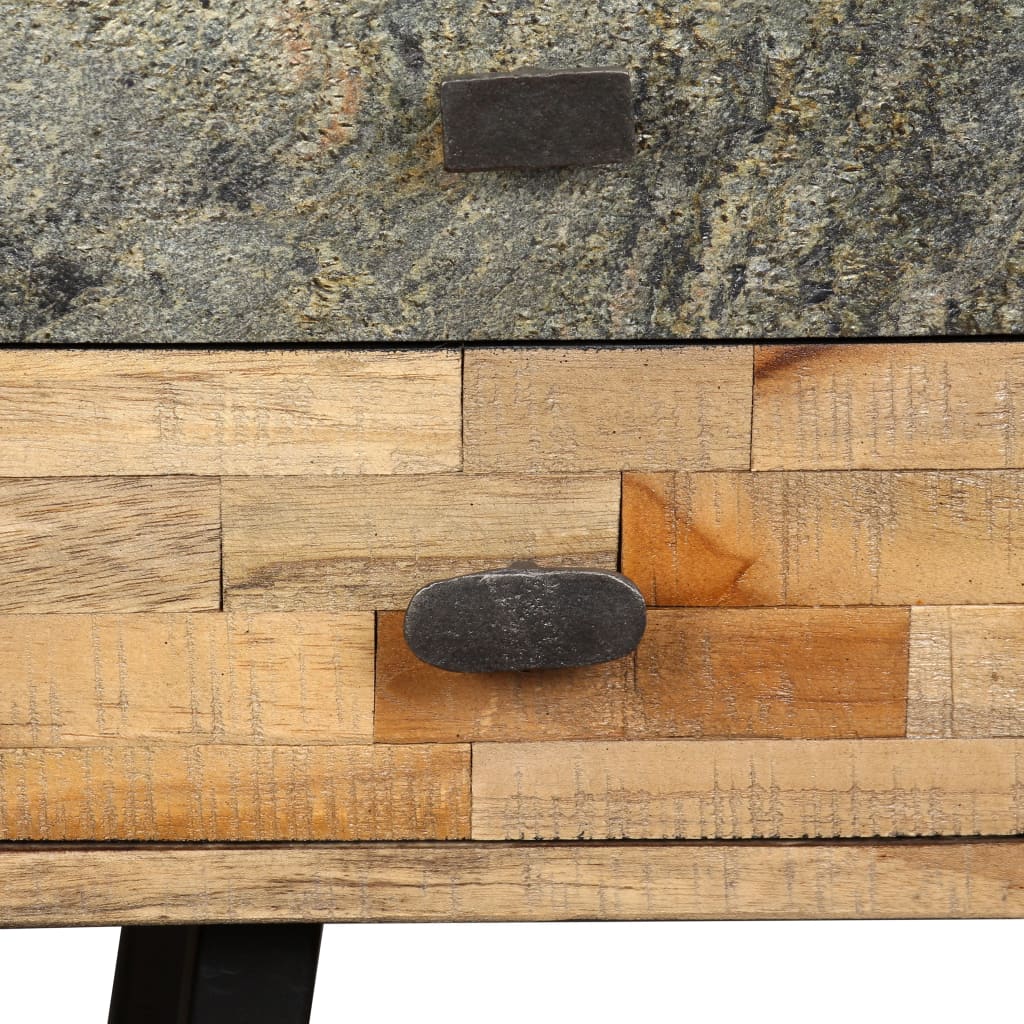 Scrivania in Legno Massello di Teak di Recupero 110x50x76 cm | homemem39