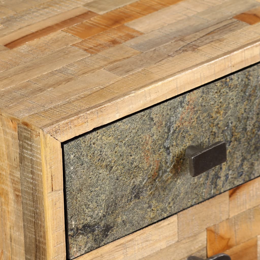 Scrivania in Legno Massello di Teak di Recupero 110x50x76 cm - homemem39