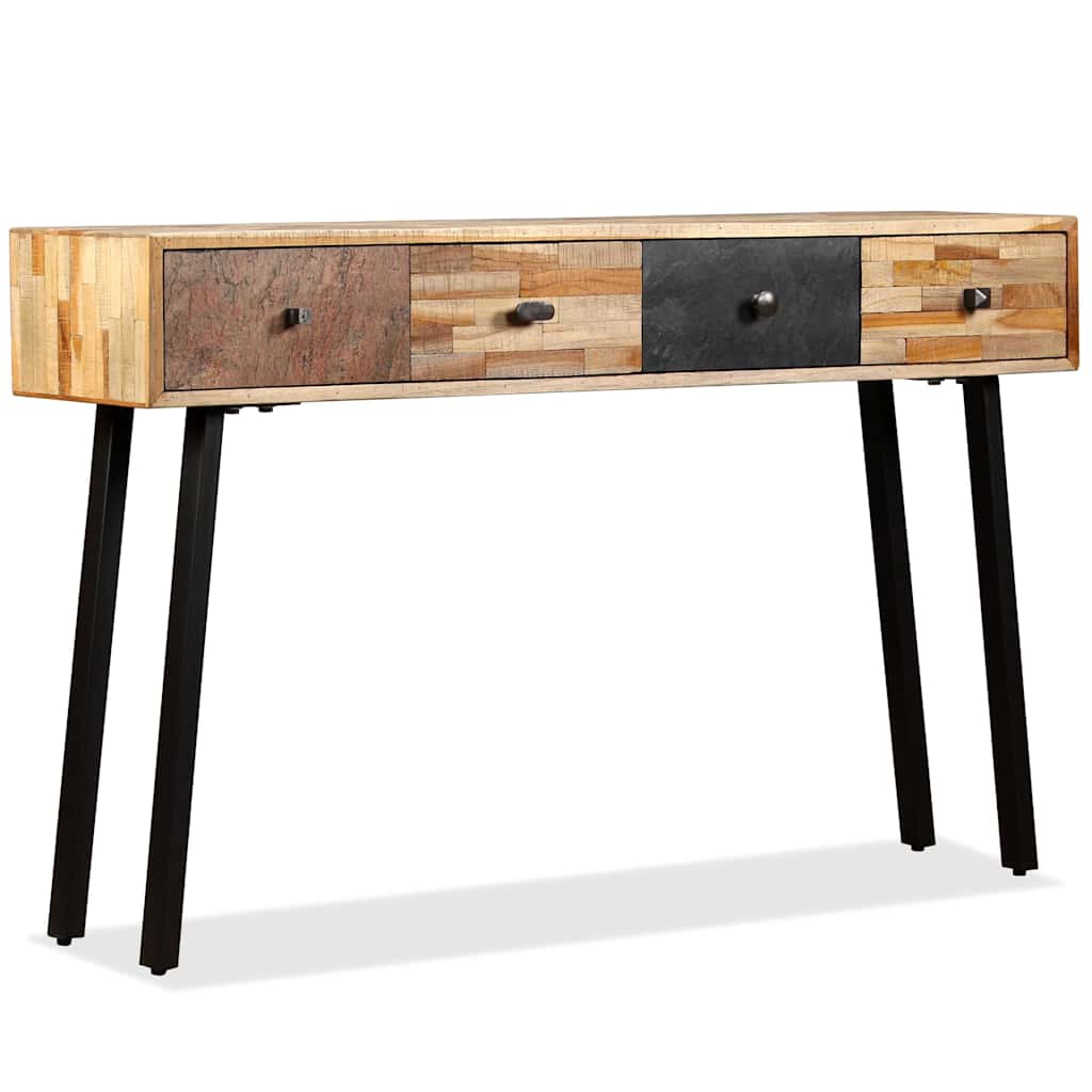 Tavolo Consolle in Legno Massello di Teak 120x30x76 cm