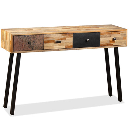 Tavolo Consolle in Legno Massello di Teak 120x30x76 cm - homemem39