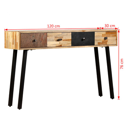 Tavolo Consolle in Legno Massello di Teak 120x30x76 cm - homemem39