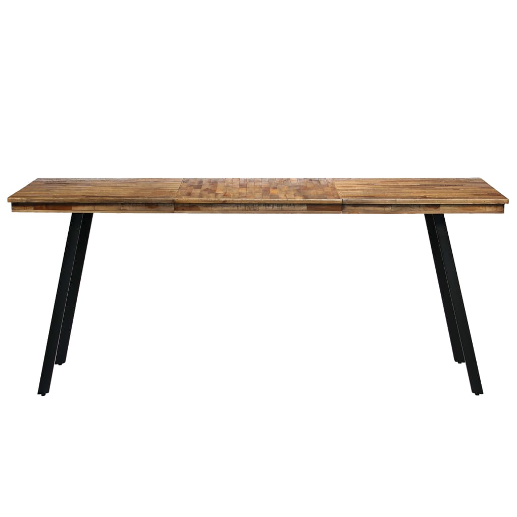 Tavolo da Pranzo in Teak Recuperato e Acciaio 180x90x76 cm