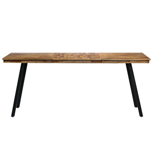 Tavolo da Pranzo in Teak Recuperato e Acciaio 180x90x76 cm