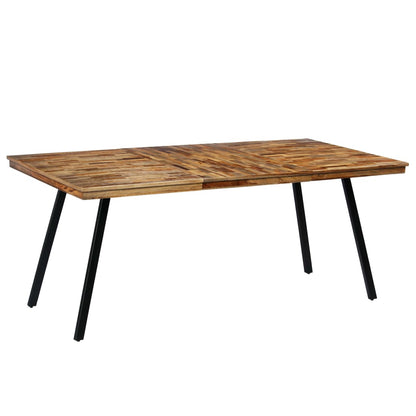 Tavolo da Pranzo in Teak Recuperato e Acciaio 180x90x76 cm