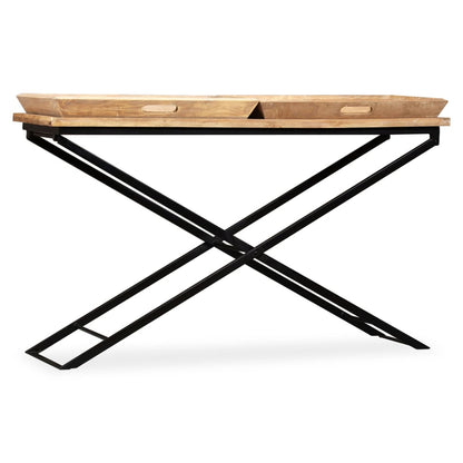 Tavolino Consolle in Legno Massello di Mango 130x40x80 cm