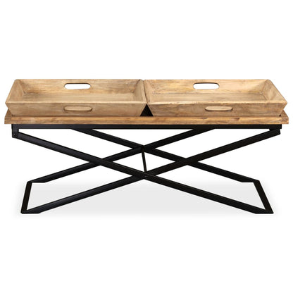 Tavolino da Salotto in Legno Massello di Mango 110x55x42 cm