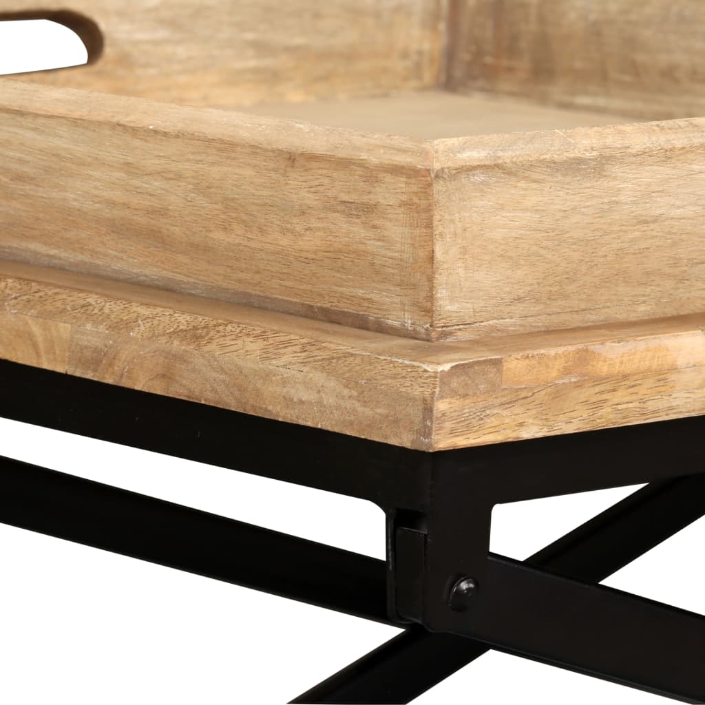 Tavolino da Salotto in Legno Massello di Mango 110x55x42 cm