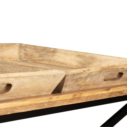 Tavolino da Salotto in Legno Massello di Mango 110x55x42 cm