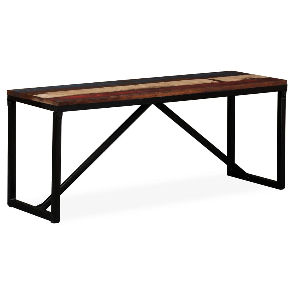 Panca in Legno Massello di Recupero 110x35x45 cm | homemem39