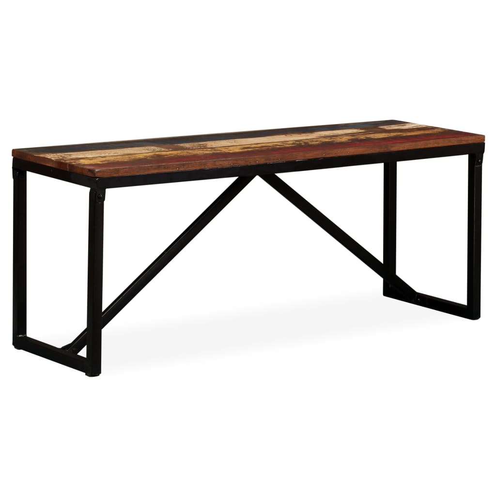 Panca in Legno Massello di Recupero 110x35x45 cm | homemem39