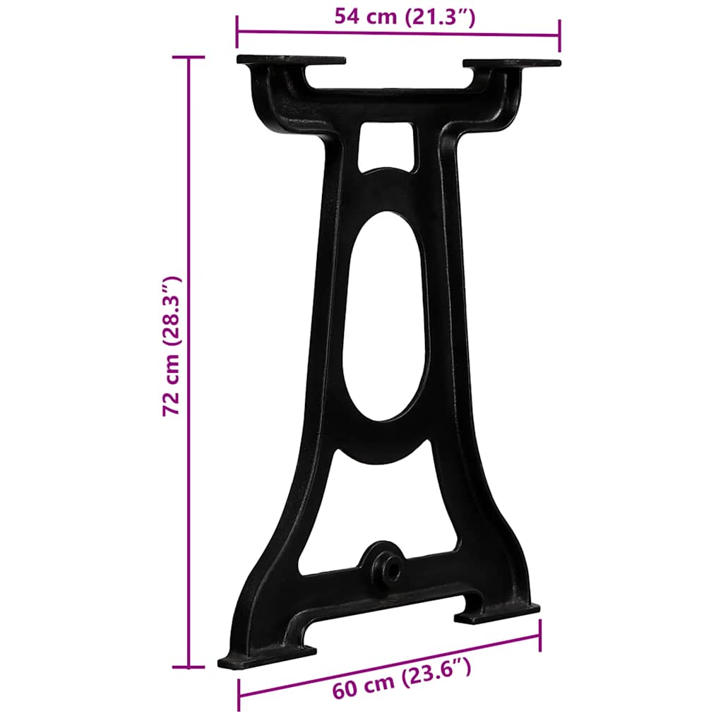 Gambe per Tavolo da Pranzo 2 pz a Forma di Y in Ghisa