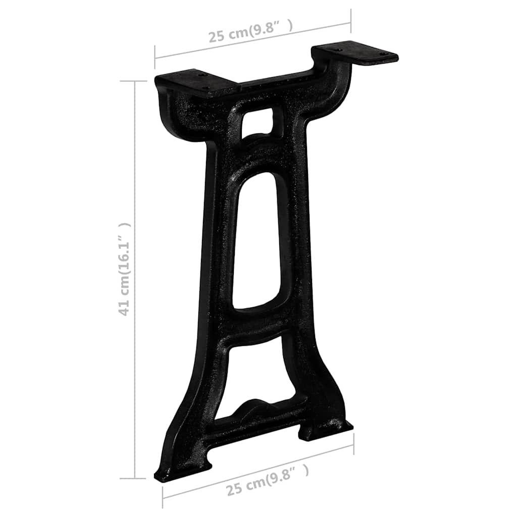 Gambe per Panca 2 pz a Forma di Y in Ghisa