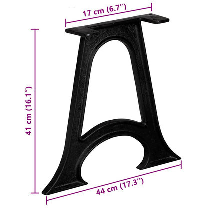 Gambe per Tavolino da Caffè 2 pz Base ad Arco Forma di A Ghisa | homemem39