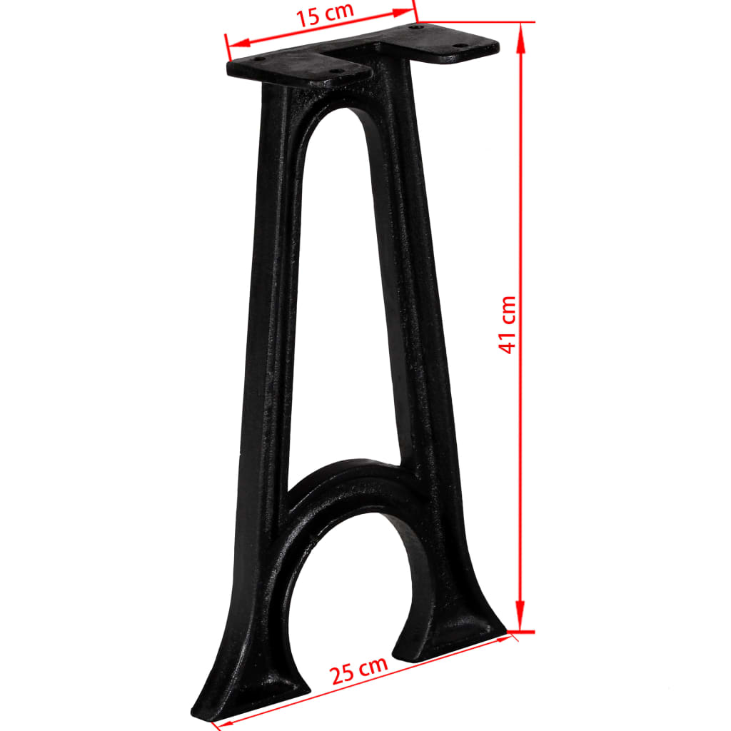 Gambe per Panca 2 pz con Base ad Arco a Forma di A in Ghisa | homemem39