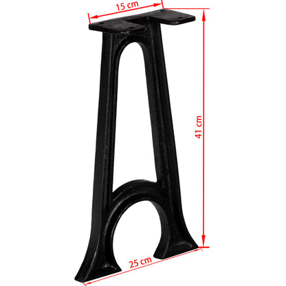 Gambe per Panca 2 pz con Base ad Arco a Forma di A in Ghisa | homemem39