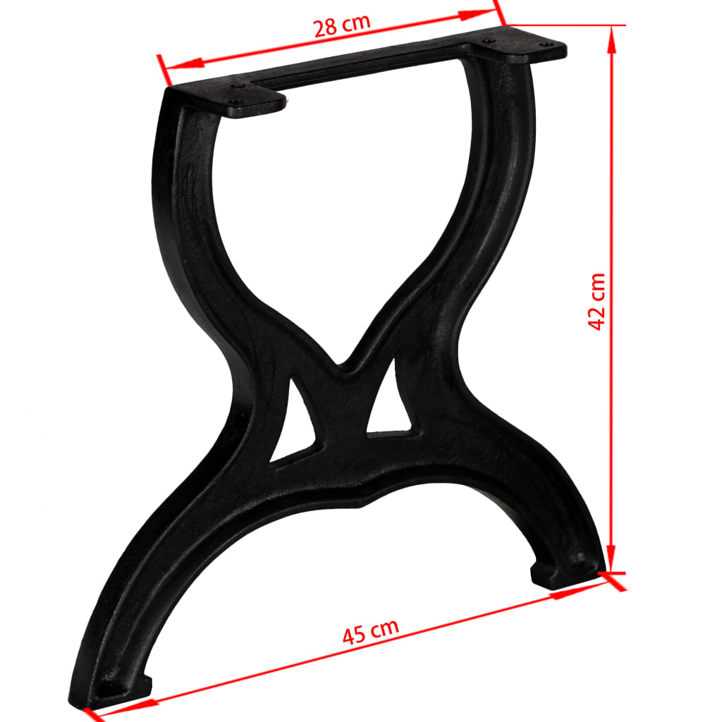 Gambe per Tavolino da Caffè 2 pz a Forma di X in Ghisa | homemem39