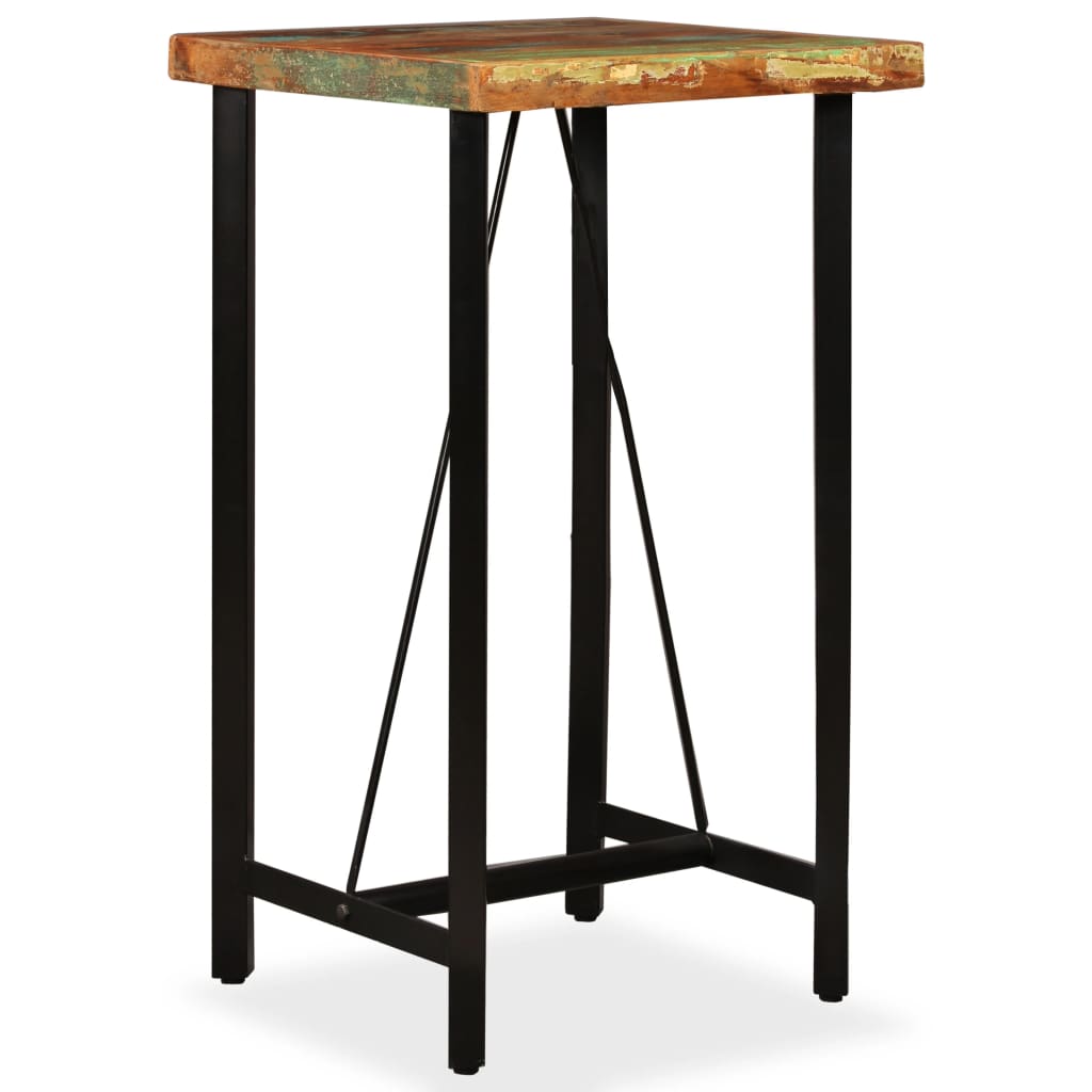 Tavolo da Bar in Legno Massello di Recupero 60x60x107 cm | homemem39