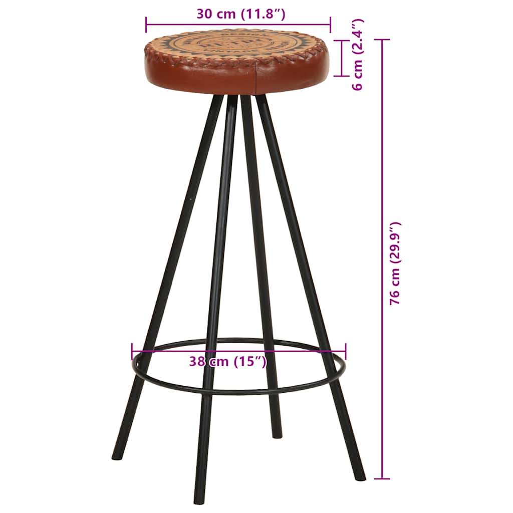 Sgabelli da Bar 4 pz in Vera Pelle | homemem39
