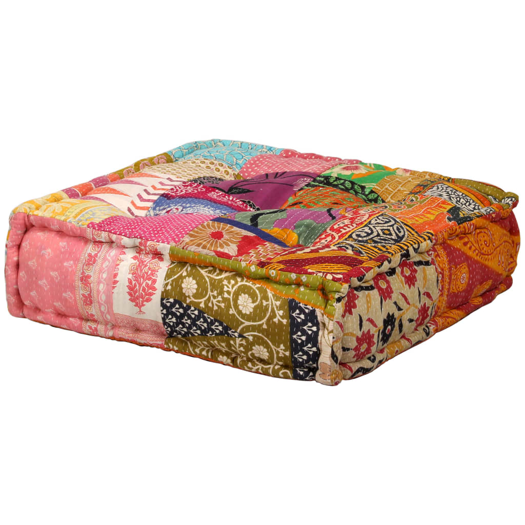 2-Seater Modular Pouf in Patchwork Fabric