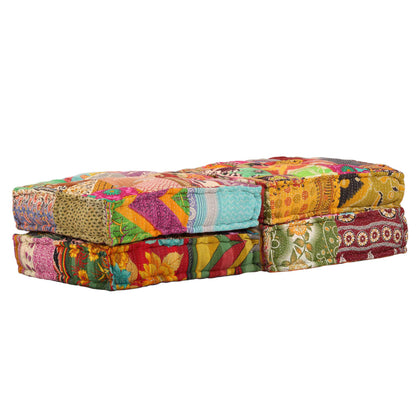 2-Seater Modular Pouf in Patchwork Fabric