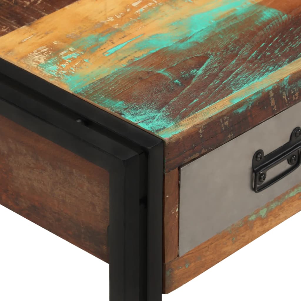 Tavolino con 3 Cassetti in Massello Recuperato 100x50x35cm | homemem39