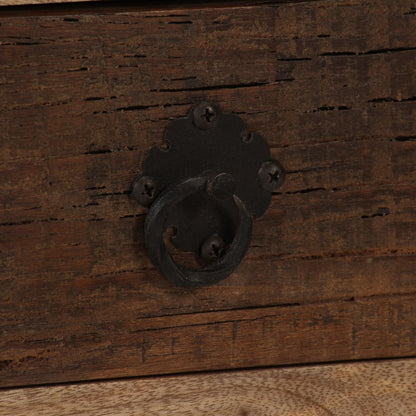 Tavolino da Caffè con 3 Cassetti Massello di Mango 90x50x35 cm