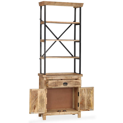 Credenza con Ripiani in Legno Massello di Mango 65x30x180 cm