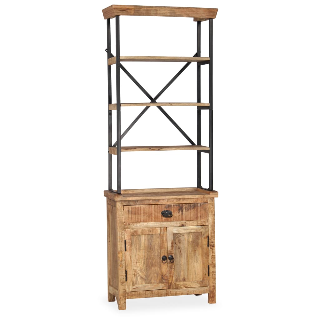 Credenza con Ripiani in Legno Massello di Mango 65x30x180 cm