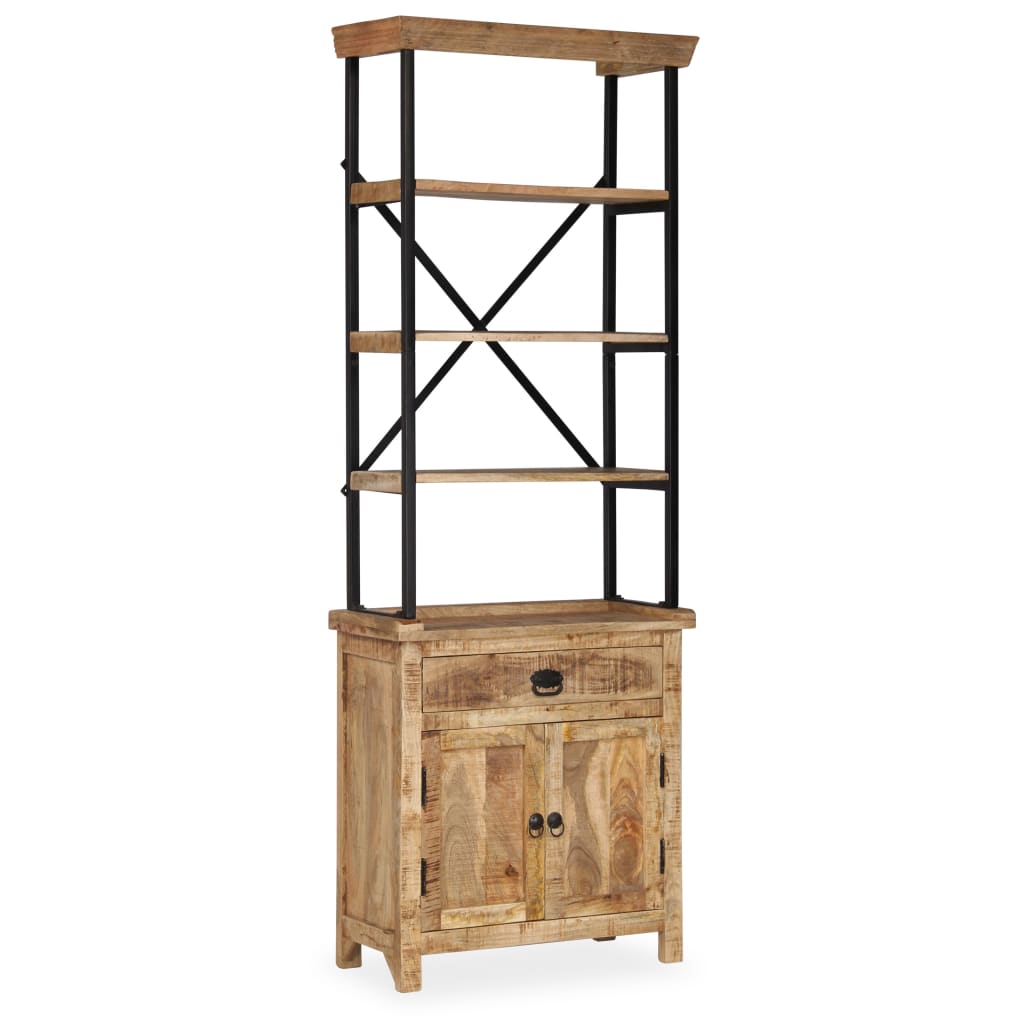 Credenza con Ripiani in Legno Massello di Mango 65x30x180 cm