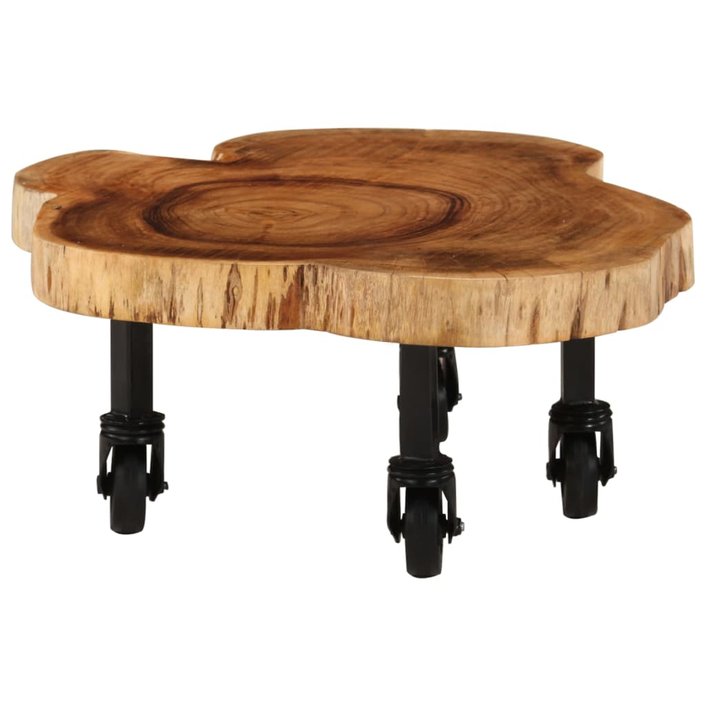 Tavolino da Salotto in Legno Massello di Acacia 60x55x25 cm