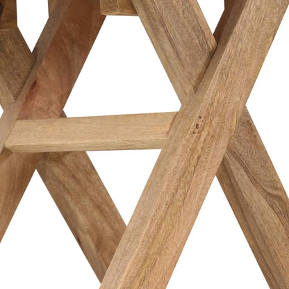 Tavolino da Salotto in Legno Massello di Mango 65x40x76 cm